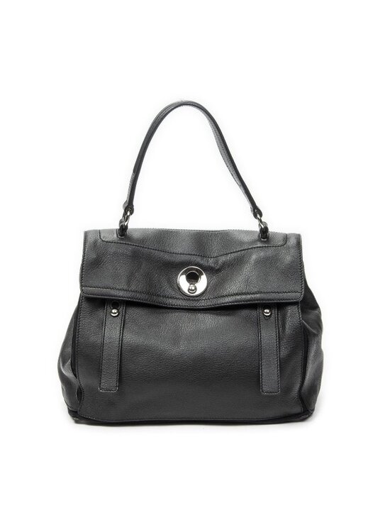 Yves Saint Laurent Handbags - Saint Laurent Black Grain Calf Leather Shoulder Bag